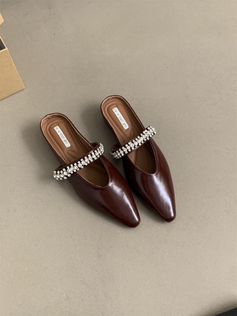 Thick-soled Bag Head Half Slippers Women's Summer Wear New Silver Sandals French Evening Breeze Inner Height Increase Mary Jane Single Shoes