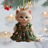 Cute Cat Christmas Ornament Acrylic Christmas Tree Ornament 2D Flat Cartoon Cat Hanging Pendant