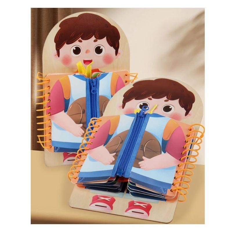 Montessori Holz-Beschäftigungsbrett Früherziehung Kognitives Spielzeug für Kleinkinder