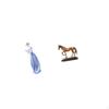 Porcelain Lady Figurine And Modern Resin Horse Sculpture Nordic Girl Statue Animal Art Craft