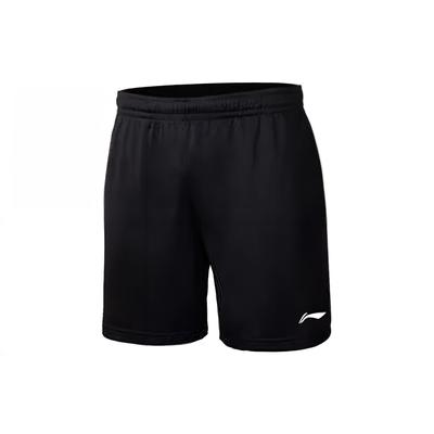 Solid Color Lace Logo Print Casual Non-Stretch Loose Mid-Waist Five-Point Quick-Dry Basketball Shorts Unisex Shorts Black YKST087-2