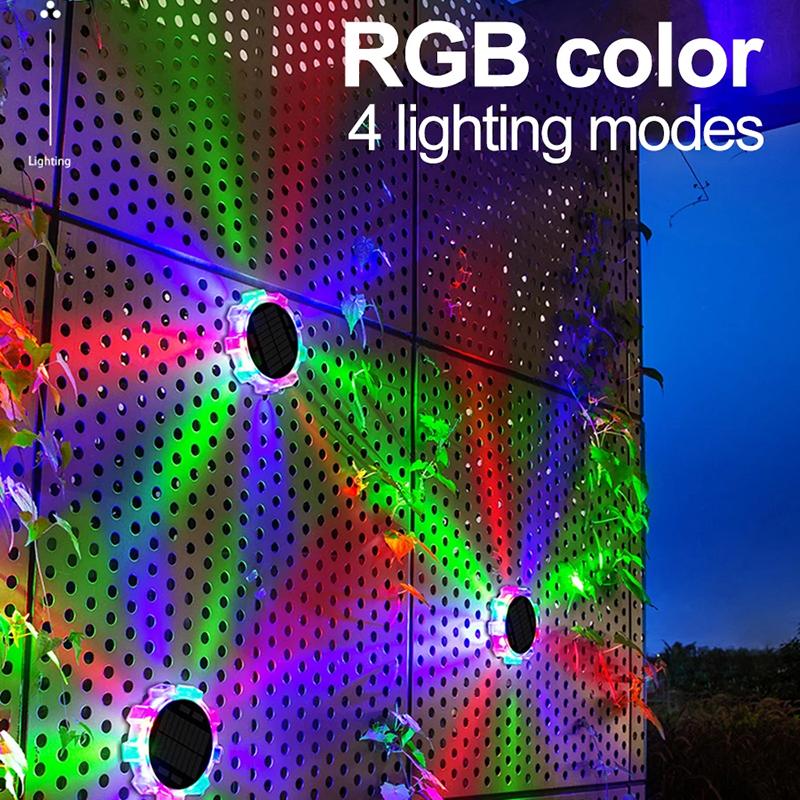 

DSL188 4Pcs 4 Modes Motion Sensor Ground Light RGB Light Garden Solar Lamp A