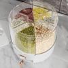 360 Degree Rotating Grain Dispenser Box PP Plastic Kitchen Storage Container for Rice and Beans