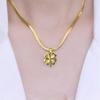 New Fashion Trend Stainless Steel Elegant Delicate Heart Flower Pendant Necklace For Women Jewelry Wedding Party Premium Gifts