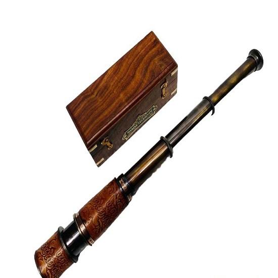 Alama Victorian Londra 1917 Telescop Cadou cutie din lemn lucrata manual