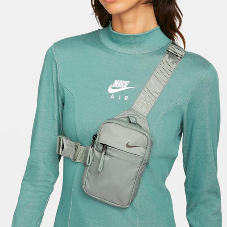 Nike Materiałowa torba crossbody, nerka, torba sling unisex dymnoszara jadeitowa casualowa CV1064-357