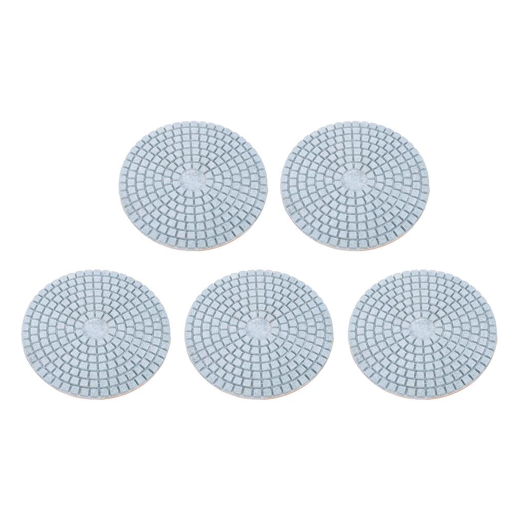 5 Pcs Diamond Polishing Pad 4 Inch 5 8in 11 Thread Wet Dry Polish Pad with 8mm Drill Bit Adapter for Granite Marble