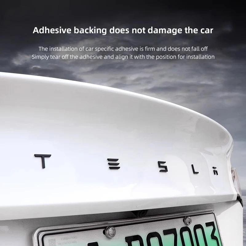 Car Logo Sticker Trunk Label Decals Decoration Accessories For Tesla Model 3 Model S Model X Model Y Cybertruck Roadster SpaceX