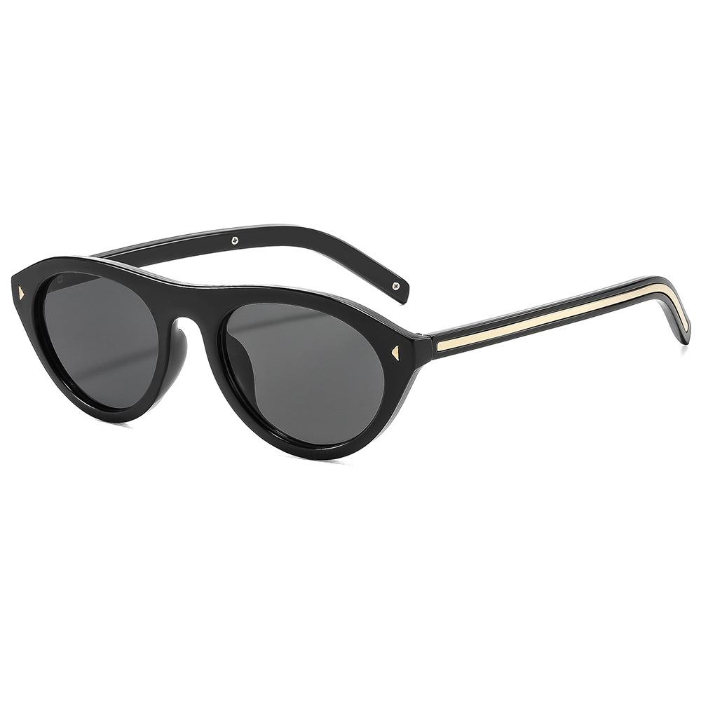 Fashion P's new retro cat's eye women's sunglasses, sunscreen rice nail sunglasses, European and American big-name oval men's sunglasses