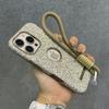 Luxury Glitter Diamond Rhinestone Case For iPhone 12 13 14 15 16 Pro Max Plus Bling Sparkling Shockproof Wrist Strap Cord Cover