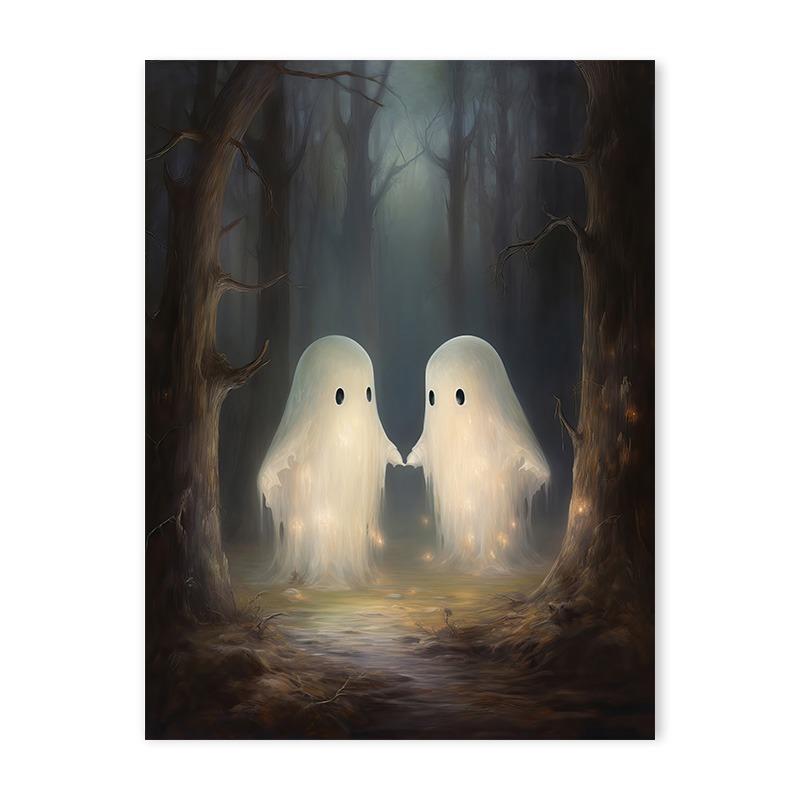 

Vintage Halloween Cute Black Cat Candle Ghost Canvas Painting Nordic Dark Horror Academy Posters Bedroom Wall Art Home Decor 21cm×30cm NoFrame