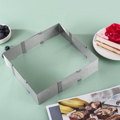 Verstellbare Teleskop-Rechteck-Mousse-Kuchenform aus Edelstahl