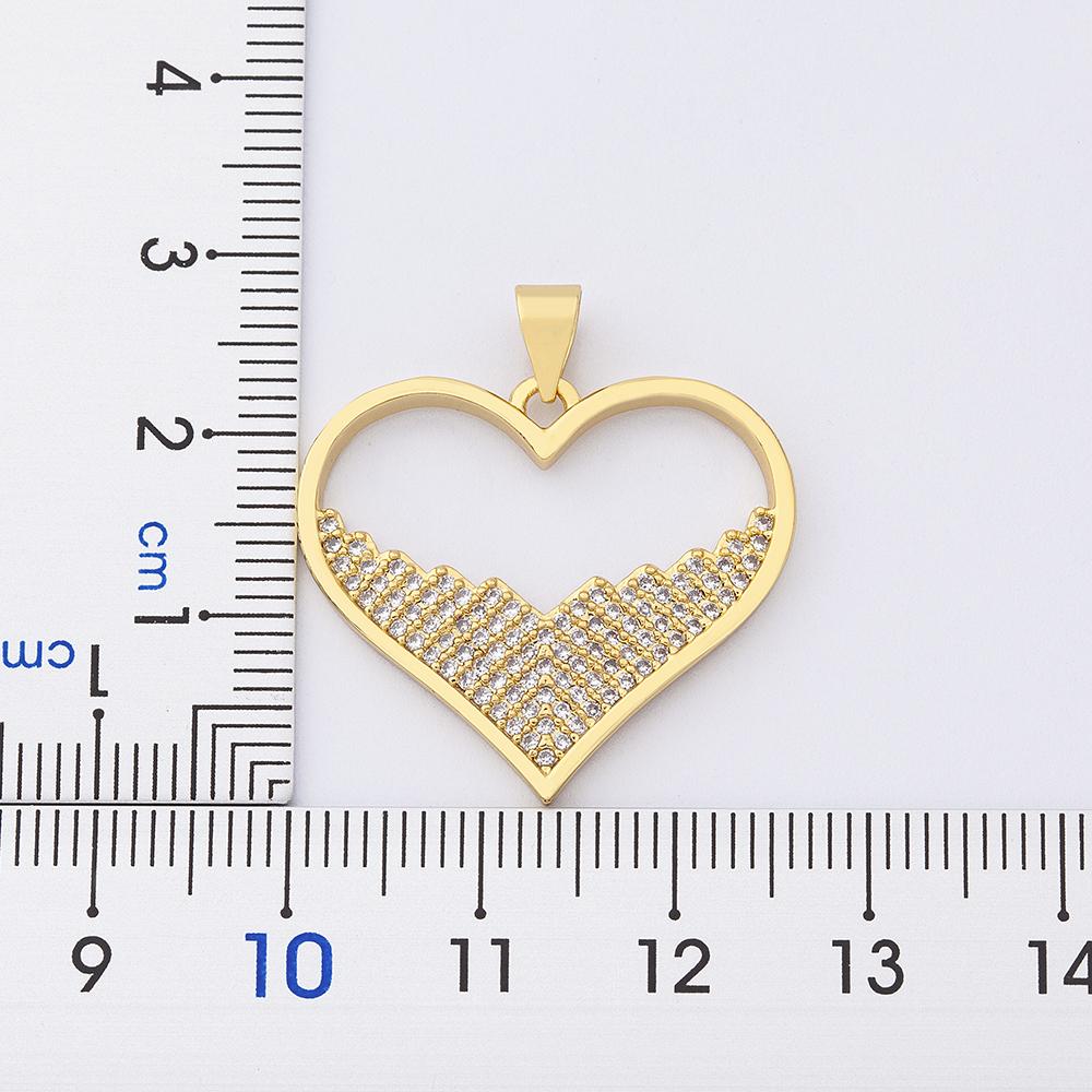 Nidin Luxury Fashion Cubic Zirconia Heart Pendant Women Gold Plated High Quality Chain Necklace Sparking Jewelry Party Gift