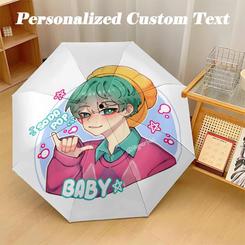 8‑Rib Automatic Umbrella, Kpop Demon Hunters Design Foldable Umbrella for Sun Rain Protection Travel