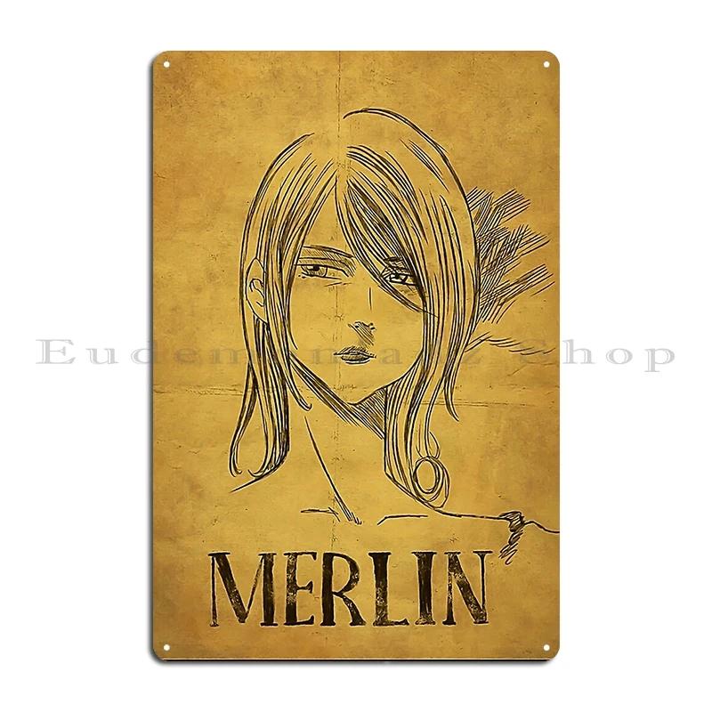 Escanor Efterlyst Metallskylt Väggmålning Tryck Garage Klubb Affisch Merlin King Gowther Diane Meliodas Efterlyst Plåtskylt Affischer