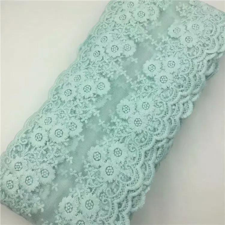 1Meter Cotton Floral Embroidered Mesh Patchwork Lace DIY Apparel Sewing Fabric 12cm Width DIY Garment Curtain Accessories Ribbon