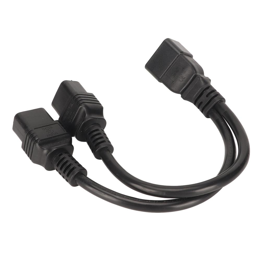 Dual IEC320 C19 To C20 Cord Female To Male Universal Y Splitter Power Cable for Desk Lamp LCD
