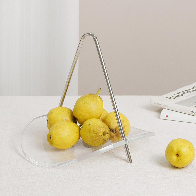 Nordic Ins Fruit Plate Creative Modern Acrylic Swing Metal Rack Tray Model Room Decoration Soft Decoration