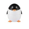 Cartoon Penguin Flip-Top Trash Can with Lid - Cute Style for Living Room or Bedroom