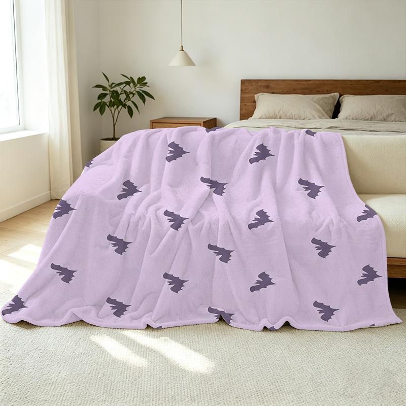 Flannel Fleece Throw Blanket - No Shedding, Soft Cozy Bat Theme, Ideal for Home, Halloween & Christmas, Movie Nights & Daily Use
