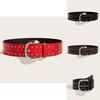 Punk Rock Leather Belt With Metal Pin Buckle For Casual Street Style