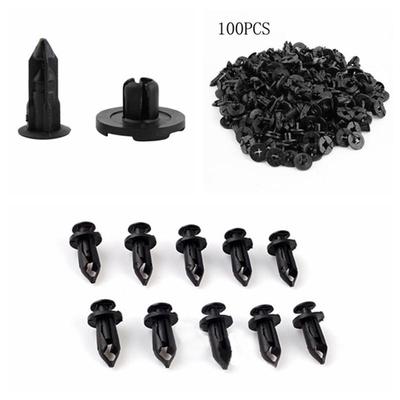 20mm L 8mm Dia Black 8mm Keyhole Push In Rivet Nylon pack of 5