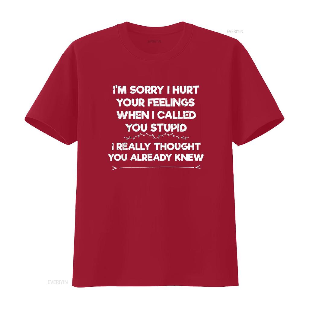Im Sorry I Hurt Your Feelings Funny Phrase Sarcasm T Shirt Black X Large vintage Washed Casual fashion Versatile