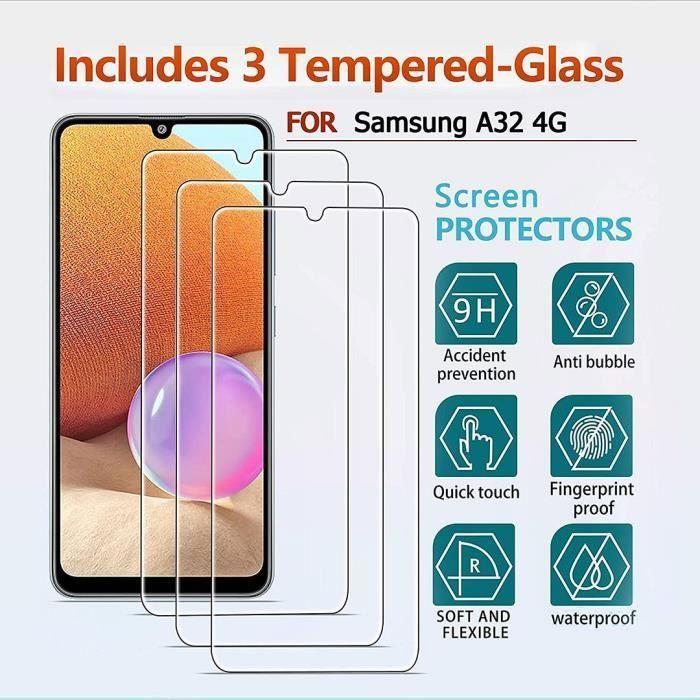 Verre trempé - PROSHOP - pour Samsung A32 4G - Résistance 9H - Anti rayure - Pack de 2 Films Vitre Ecran