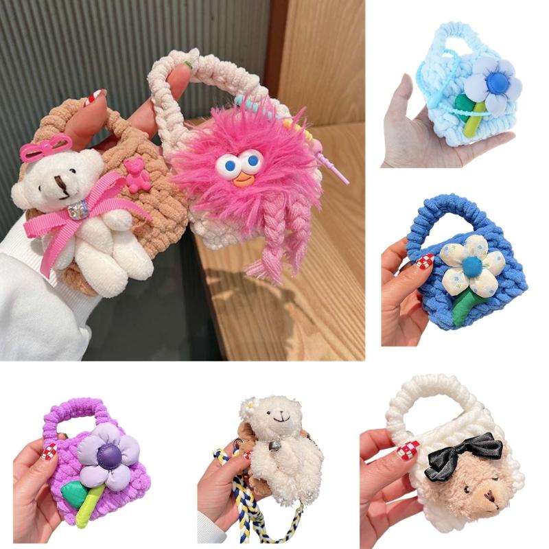 Colorful Crocheted Bag Wireless Headphone Case for Earphone Headphone Storage Wireless Headphone Case Bag Shockproof