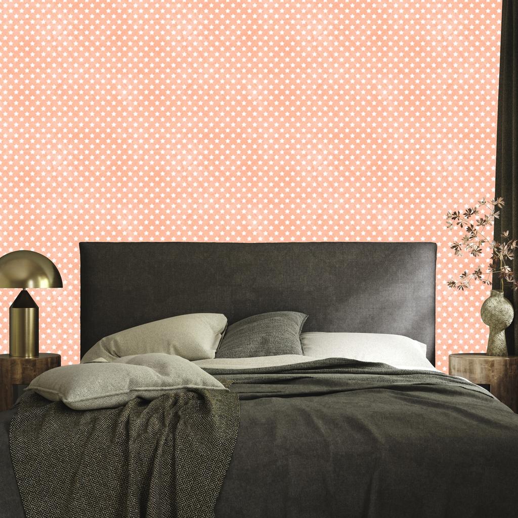 Cream and Peach Stars Wallpaper, Cream Background for Living Room and Bedroom 50x1000