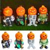 Pumpkin Resin Knight Halloween Decoration Figurine Light Garden Ornament Gift