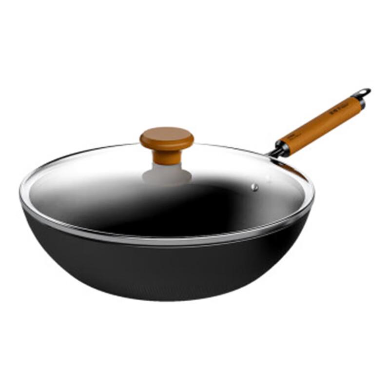 Jinsaozi Traditional Wrought Iron Wok 2-Piece Set