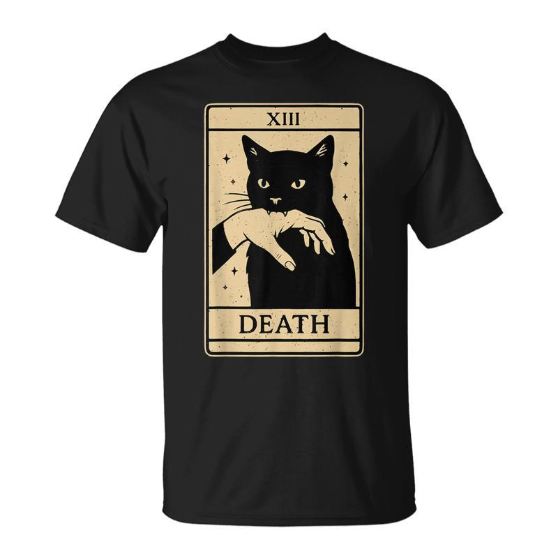 Tarot Card Black Cat Occult Witchy Black Cat Tarot Death T-Shirt