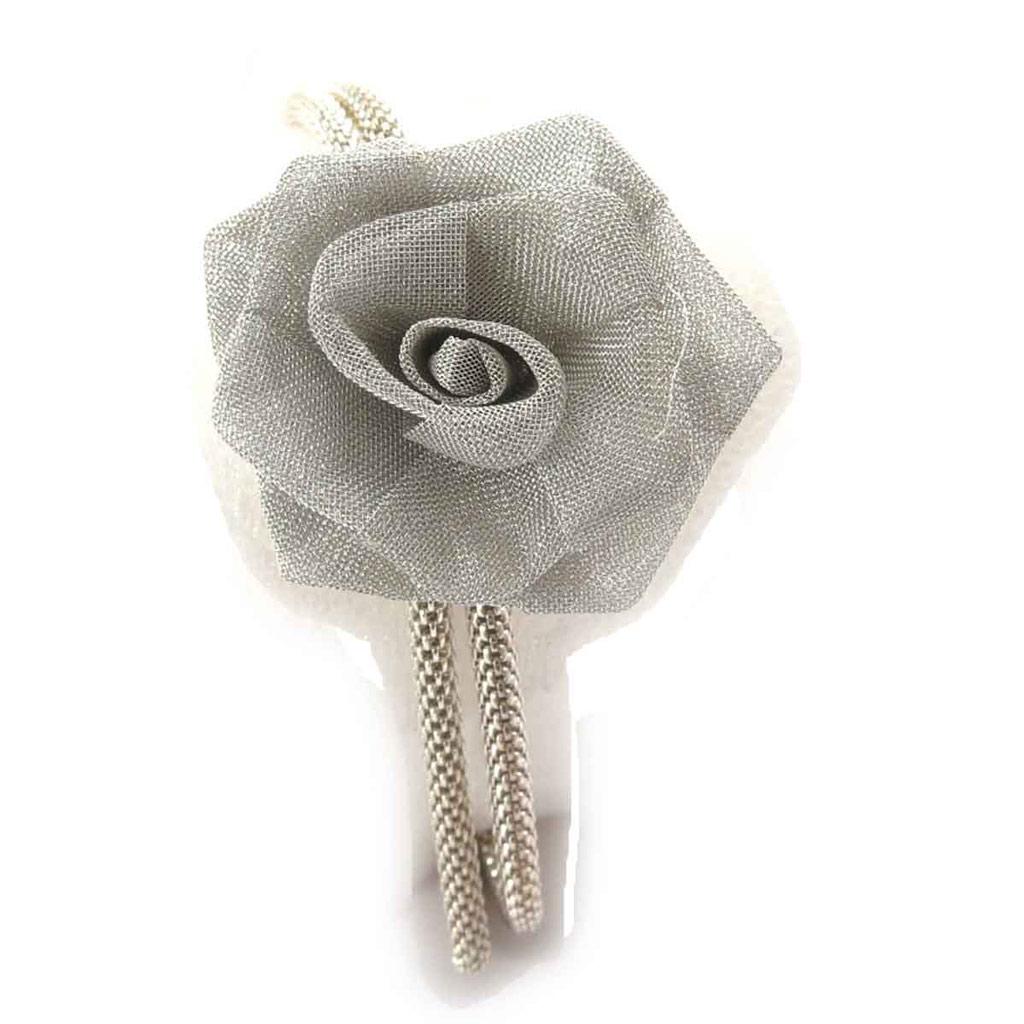 Les Trésors De Lily [J8074] - Silver Gray 'Flora' Designer Bracelet