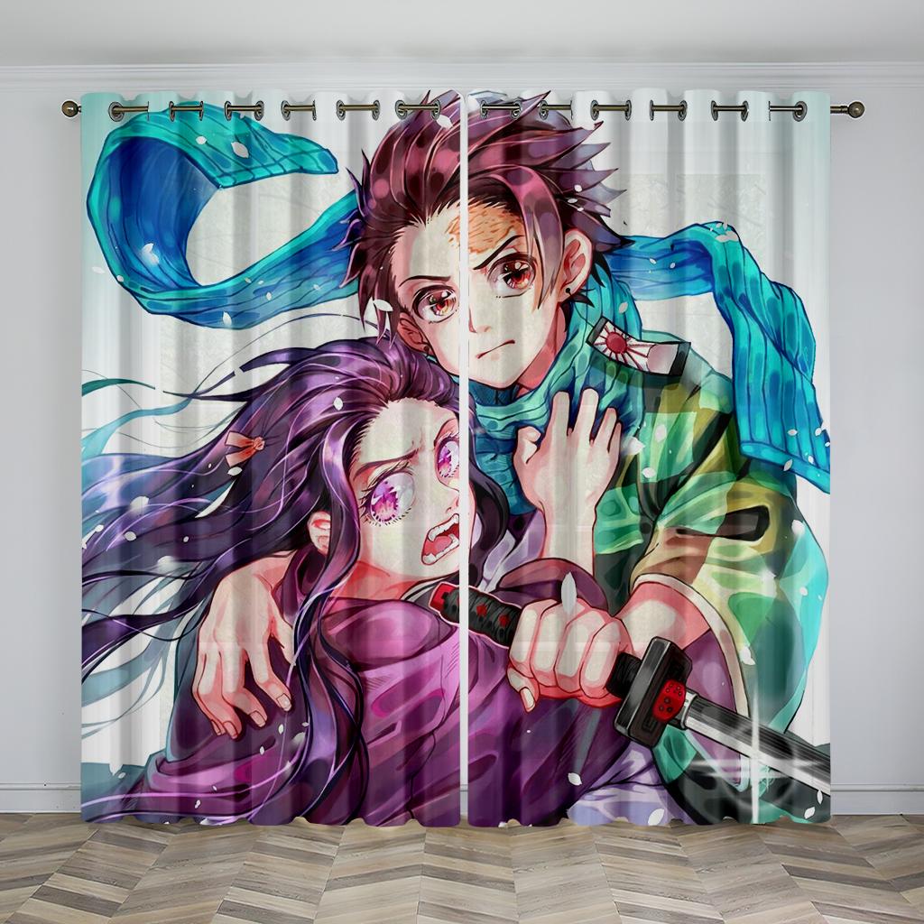 Cartoon Anime Series Curtains Children's Favorite Characters Curtains 2 Panel Boys Girls Room Bedroom Window Decor Curtains