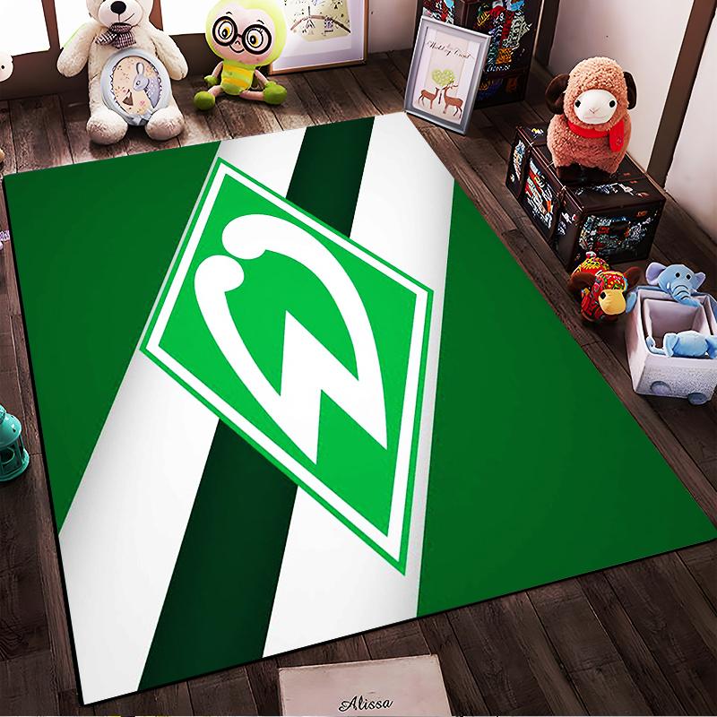 Green and White Logo Designed floor mat, suitable as a non-slip mat for the living room or bedroom sofa