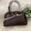 Bag Shell Bag Bowling Bag Leather High-end Women's Bag Niche Retro Portable Messenger Bag