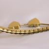 8MM Smooth Surface Heart 18K Gold Stainless Steel Double Layer Bracelet, Laser Engravable