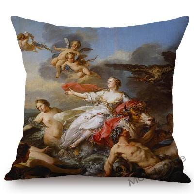 French Royal Painting Francois Boucher Ancient Greek Myth Venus Cupid Angels Floral Retro Decor Throw Pillow Case Cushion Cover
