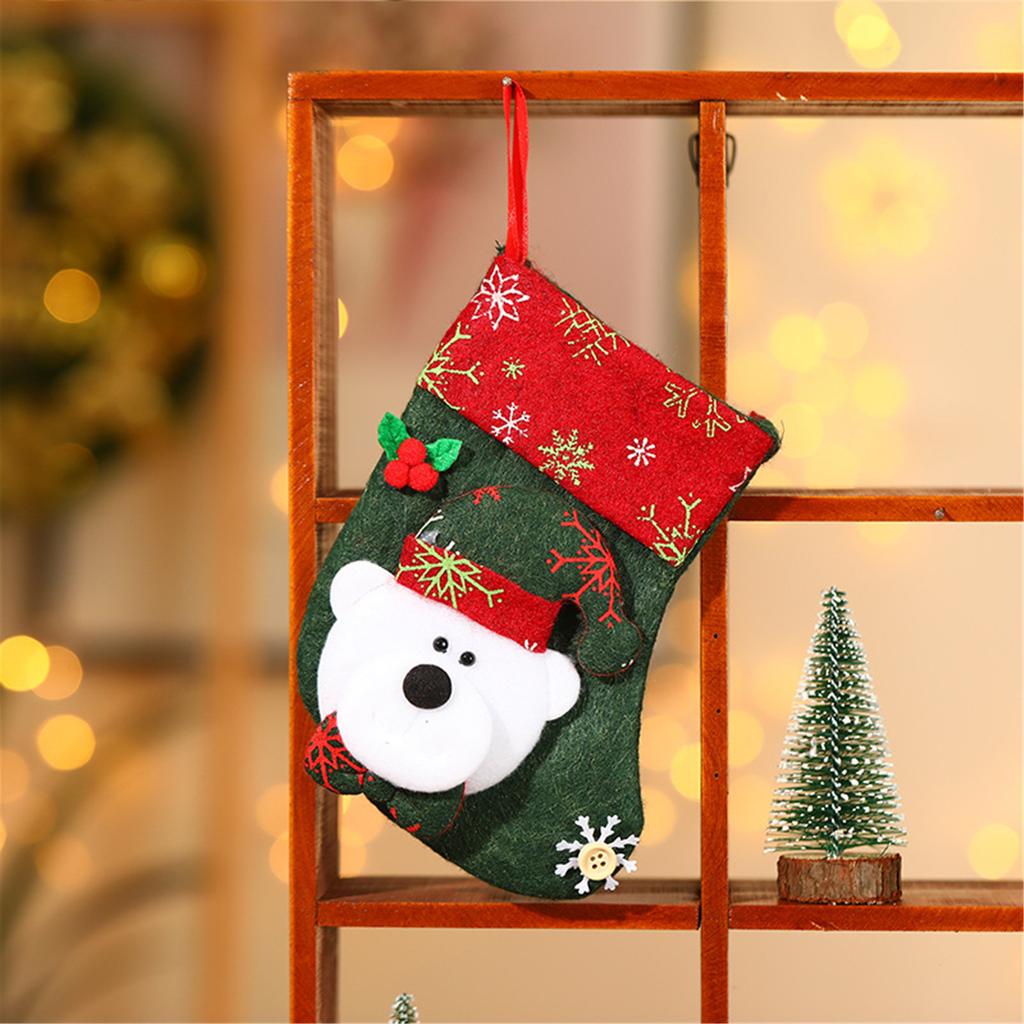 Retro Christmas Socks Gift Bag Christmas Candy Bag Stereo Gift Socks