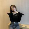 2025 Stylish Black Slim Fit Long Sleeve Women's T-shirt - Autumn Collection