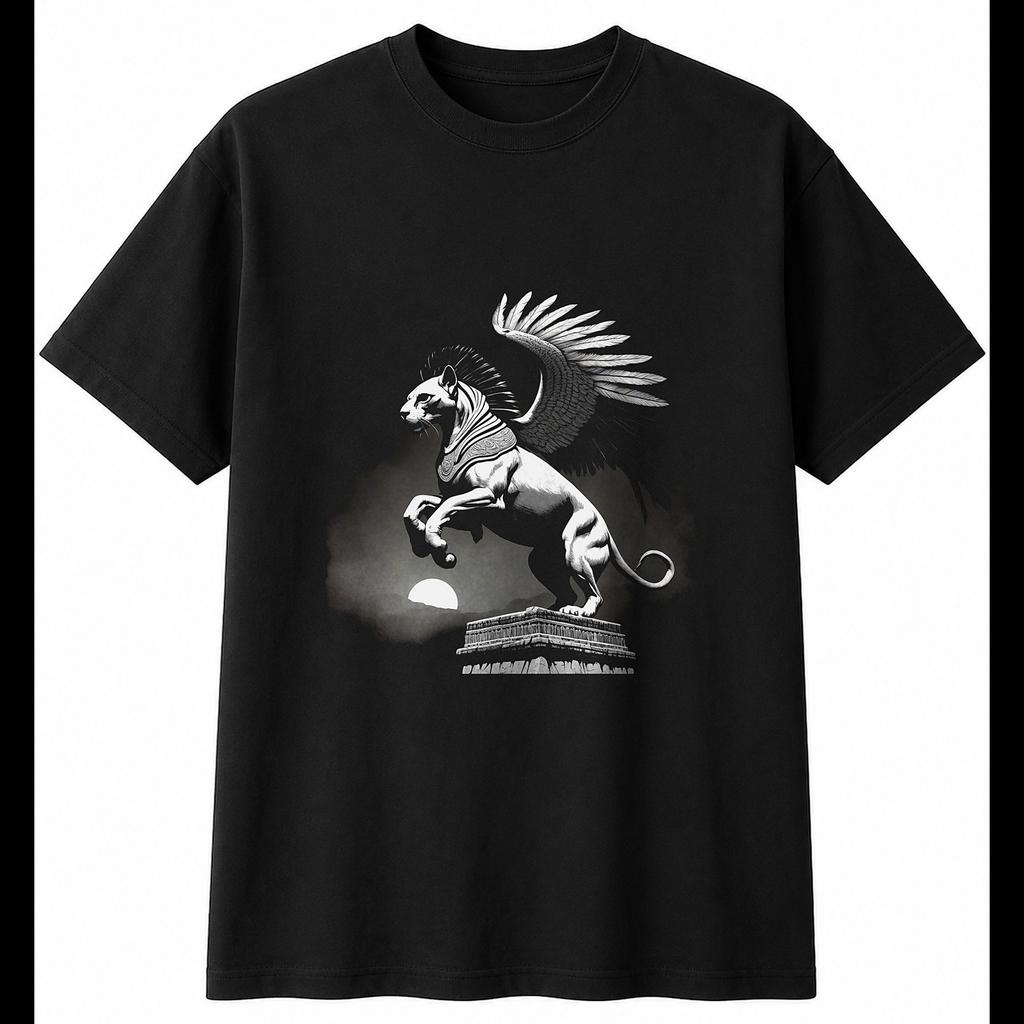 Greyscale Sphinx Mens T-Shirt Fantasy Black 100% Cotton Graphic Tee Legend