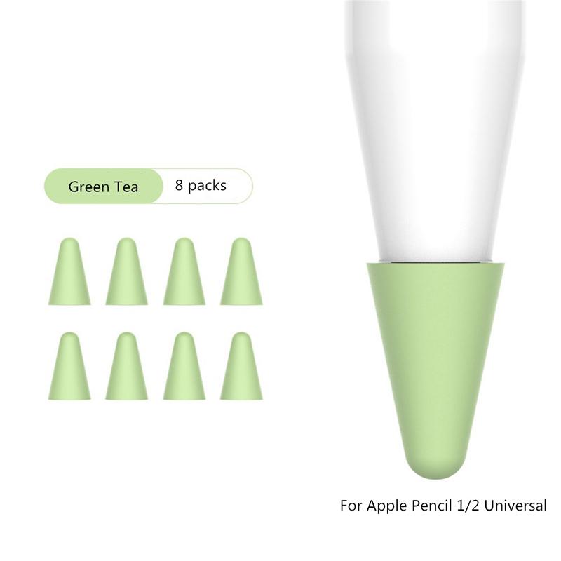 8pcs Soft Silicone Replacement Tip Case For Apple Pencil Touch Screen Stylus Pen Case Nib Protective Cover For Apple Pencil 1 2