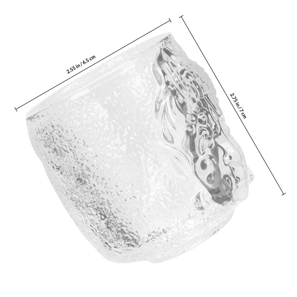 Japanese Style Double Wall Glass Tea Cup Exquisite Pattern Transparent Beverage Glass for Tea Juice Wine Home Use