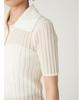 FRAY Sheer Wide Rib Knit Polo FWNT252132 White I.D. Women's
