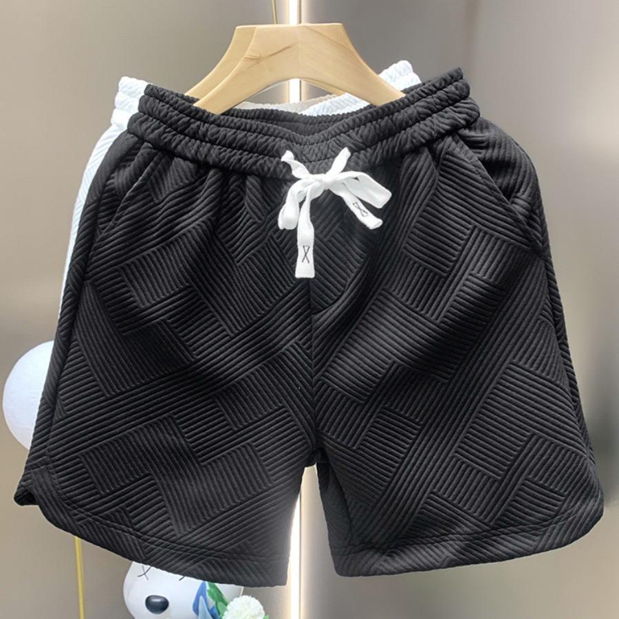 Men's Trendy Diamond Pattern White Shorts - Stylish Summer Home Wear Half Pants