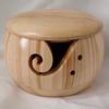 5.9 '' Crochet Yarn Bowl for Crochet, Knitting Holder, Wood Bowl, Basket