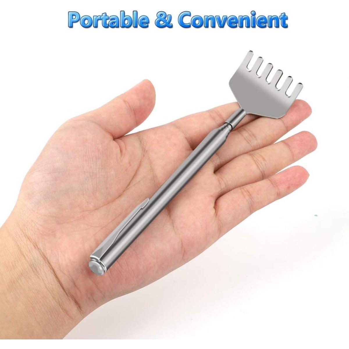 

Выдвижная чесалка для спины для мужчин Портативная телескопическая металлическая чесалка для спины Массажер для спины и рук для подарков на день рождения и Рождество