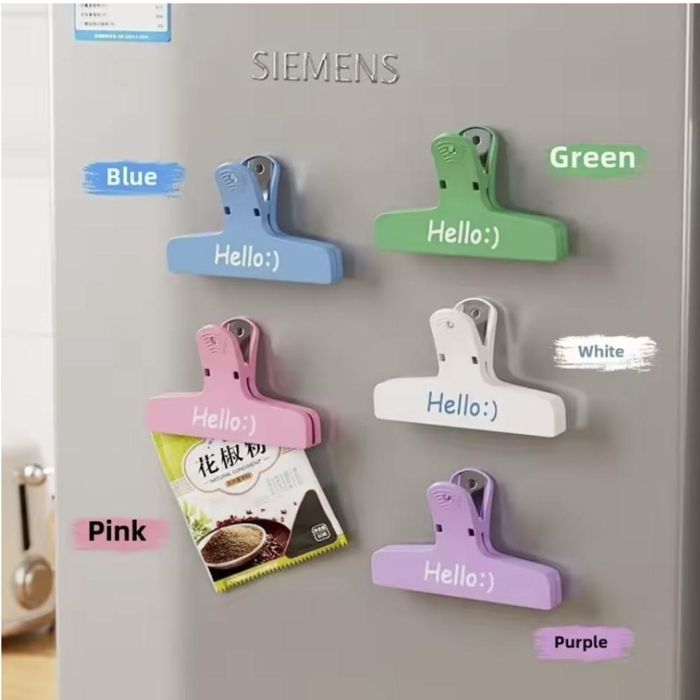 Colorful Magnetic Clips, kitchen Food Snack sealing p, Magnetic Strip & Hanging Hole, Office/Kitchen/Journal Organizer