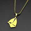 Navigation Sailing Ocean Chain For Women Men Stainless Steel Gold Color Male Hiphop Summer Sports Necklace Jewelry Gifts
